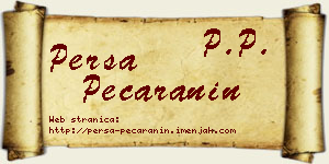 Persa Pećaranin vizit kartica